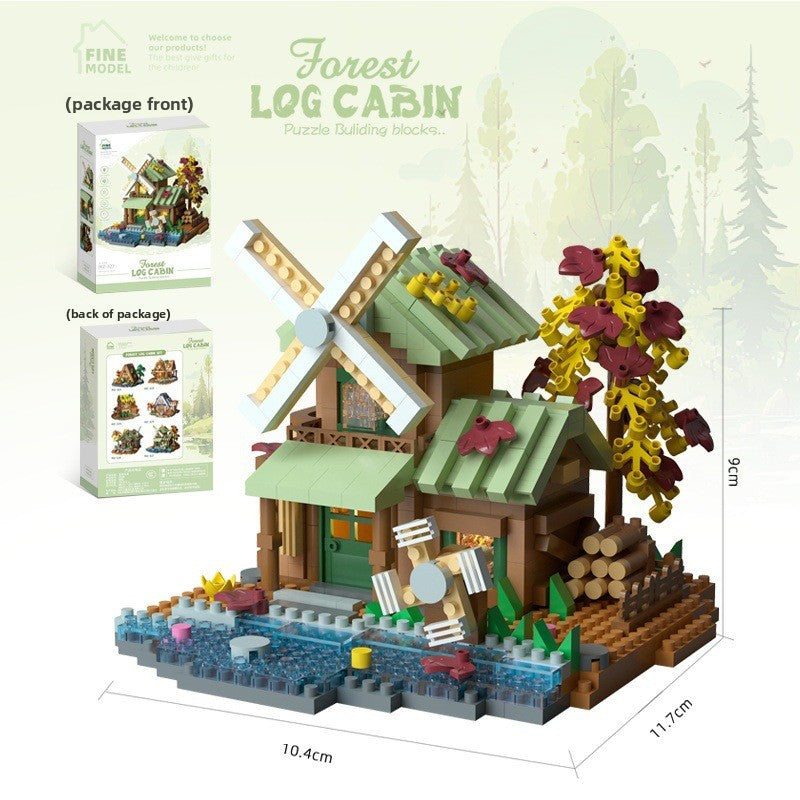 Mini City Street Building Blocks Set Windmill treehouse 717 pellets