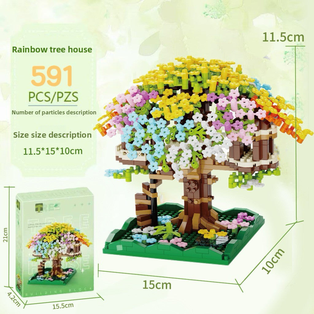 Mini City Street Building Blocks Set Rainbow treehouse 591 capsules