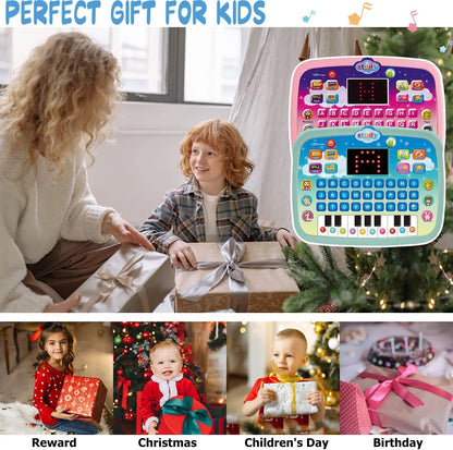 Kid Tablet Toddler Learning Pad Teach Music/Piano/Abc/Numbers, 3+ Boys&Girls Educational Toys Green