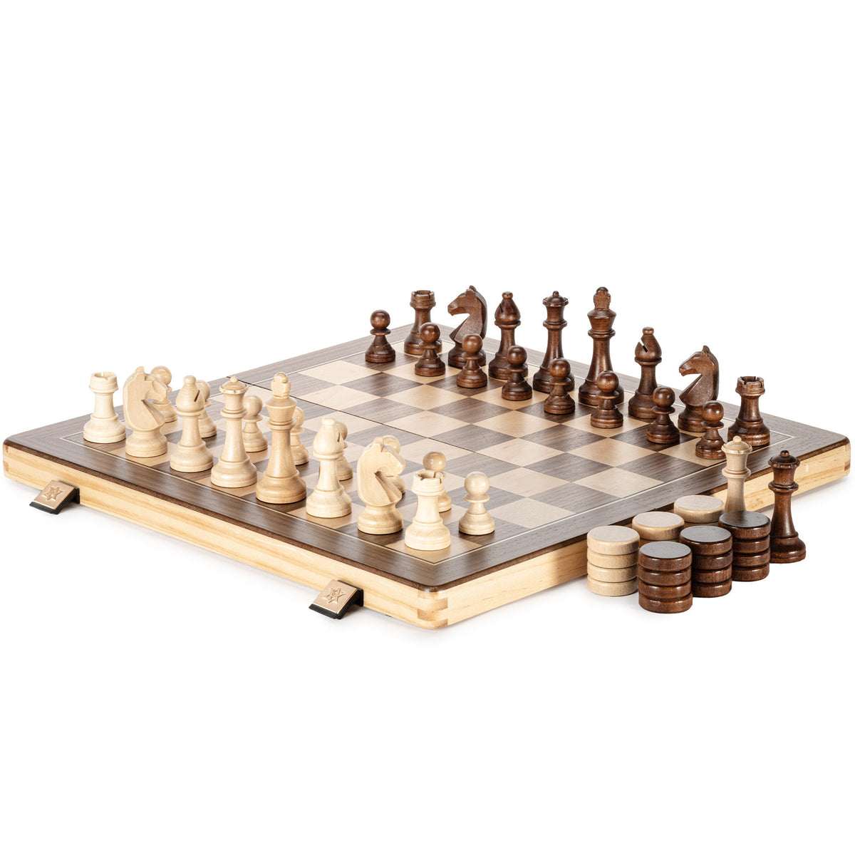 Solid Wood Magnetic Chess Set for Kids Log Style ChessDam