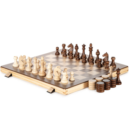 Solid Wood Magnetic Chess Set for Kids