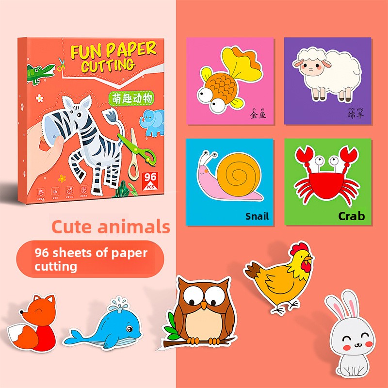 Kids Paper-Cutting Craft Activity Set Funny animals