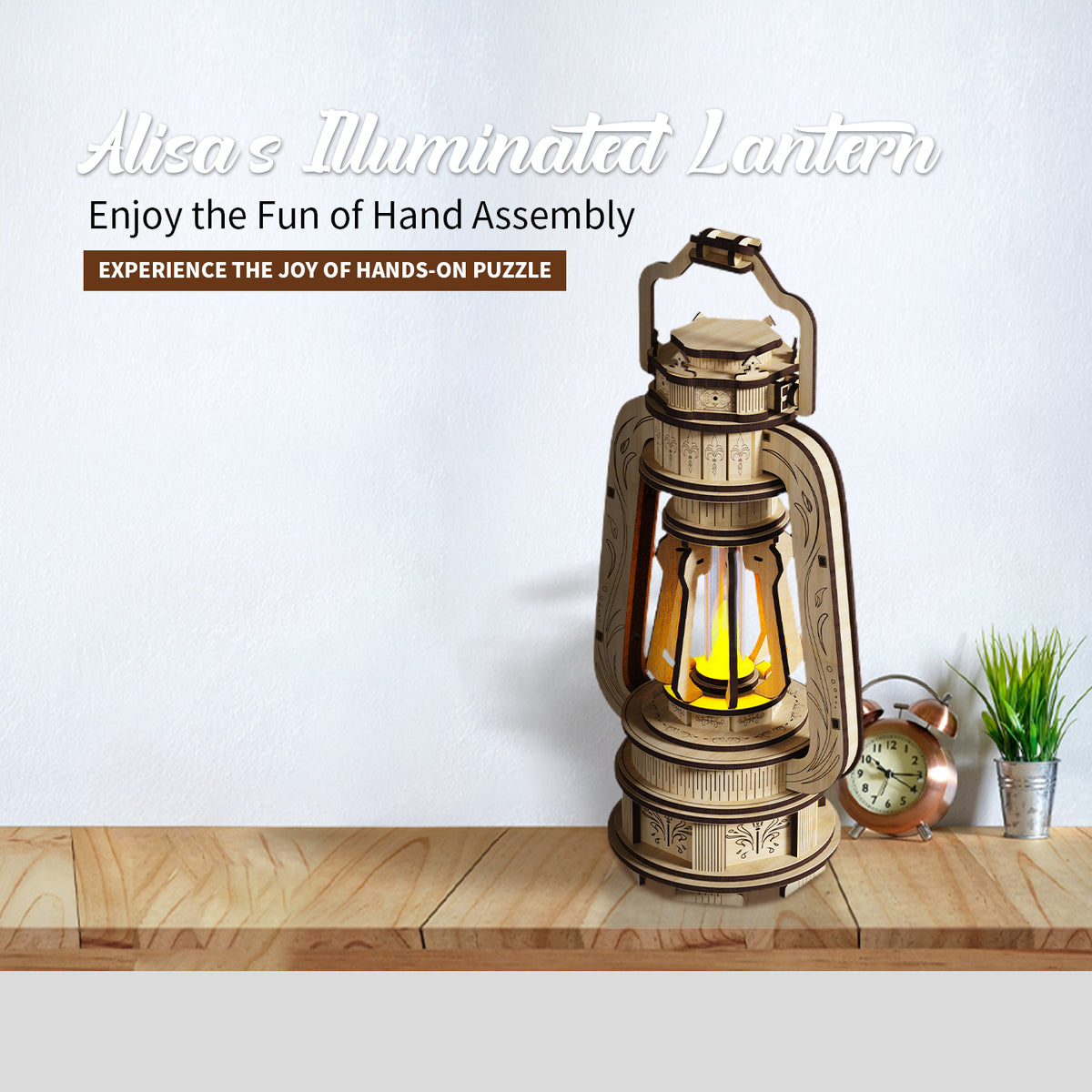 3D Wooden Illuminated Lantern Puzzle Kit