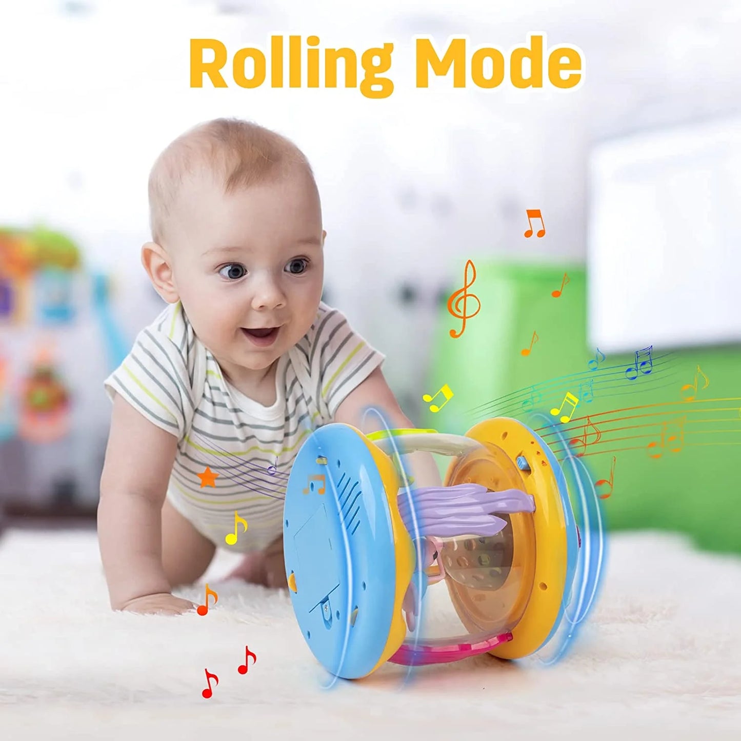 Baby Musical Toys with Light up for Toddlers 1 2 3, Rotating Ocean Projector Infant Toys 12-18 Month, Sitting Crawling Walking Developmental Toys for Babies, Gifts Toys for Kid