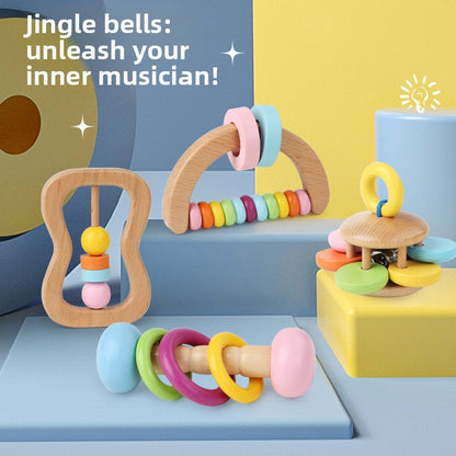 Wooden Rattle Grasping Toy for Infants