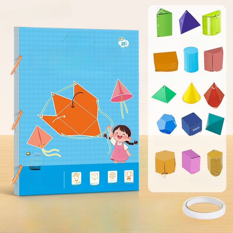 DIY Geometry Activity Book – 9, 12 or 15 Shape Designs Wonder Kids Toy