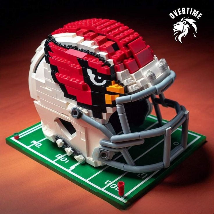 Football Helmet Building Blocks Display Set Arizona Cardinals
