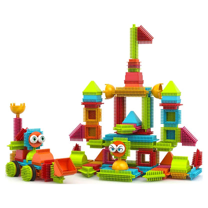 ST5 STEM Building Toys - 144 Bristle Shape 3D Tiles, Ages 3-8, Educational Building Blocks
