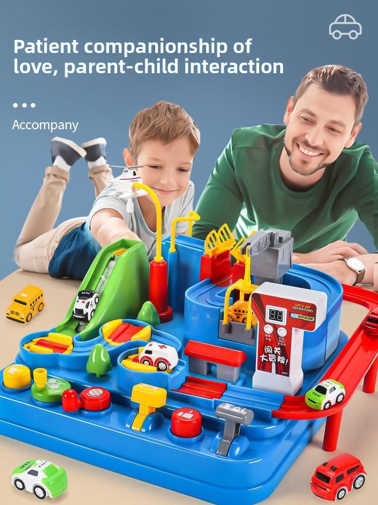 Toy Track Set with Cars and Airplane