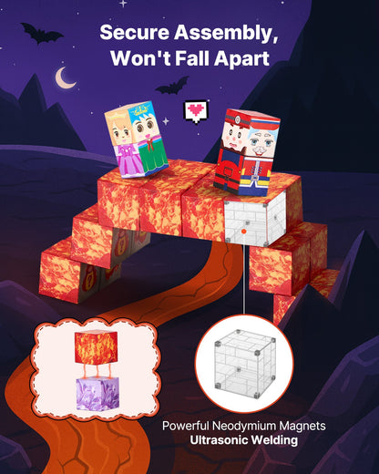 Magnetic Blocks 100 PCS Dark Castle Set STEM Montessori Sensory Toys