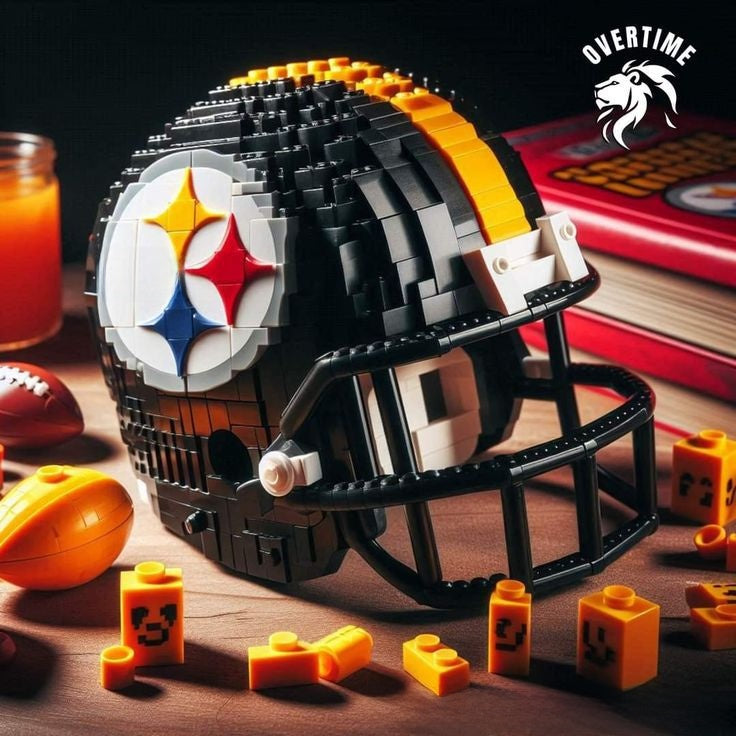 Football Helmet Building Blocks Display Set Pittsburgh Steelers