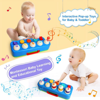 Pop up Animal Toys 9-12-18 Months with Music & Light, Montessori Cause and Effect Toys for 1 Year Old Boy Girl, Early Learning Toys STEM Toddler Toys Age 1-2 Gift