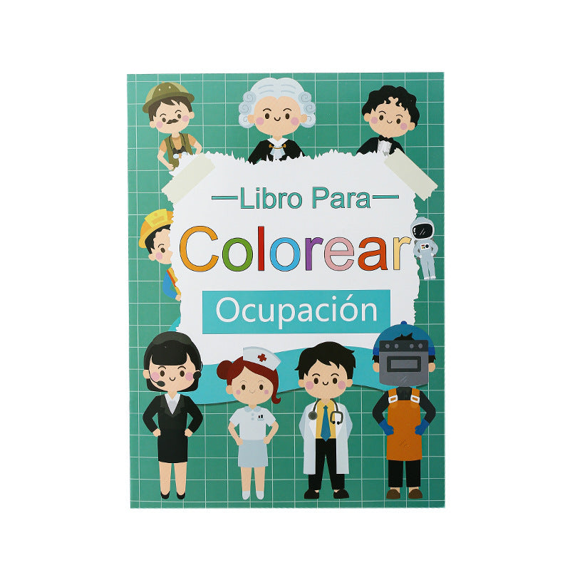 A4 Spanish Early Childhood Educational Cognitive Coloring Book Simple Drawing Doodle Book 16 Pages