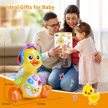 Crawling Duck Baby Toy, Dancing Tummy Time Infant Toys 0-3-6 6-12 12-18 Months with Music & Light, Educational Learning Toys for Toddlers, Birthday Gifts 1 Year Old Boy Girl