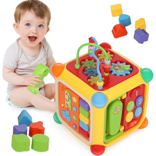 Baby Activity Cube Learning Toys for 6-36 Months,Educational Montessori Toddler Toys Birthday Party Gifts for Boys Girls(Muti-Color)