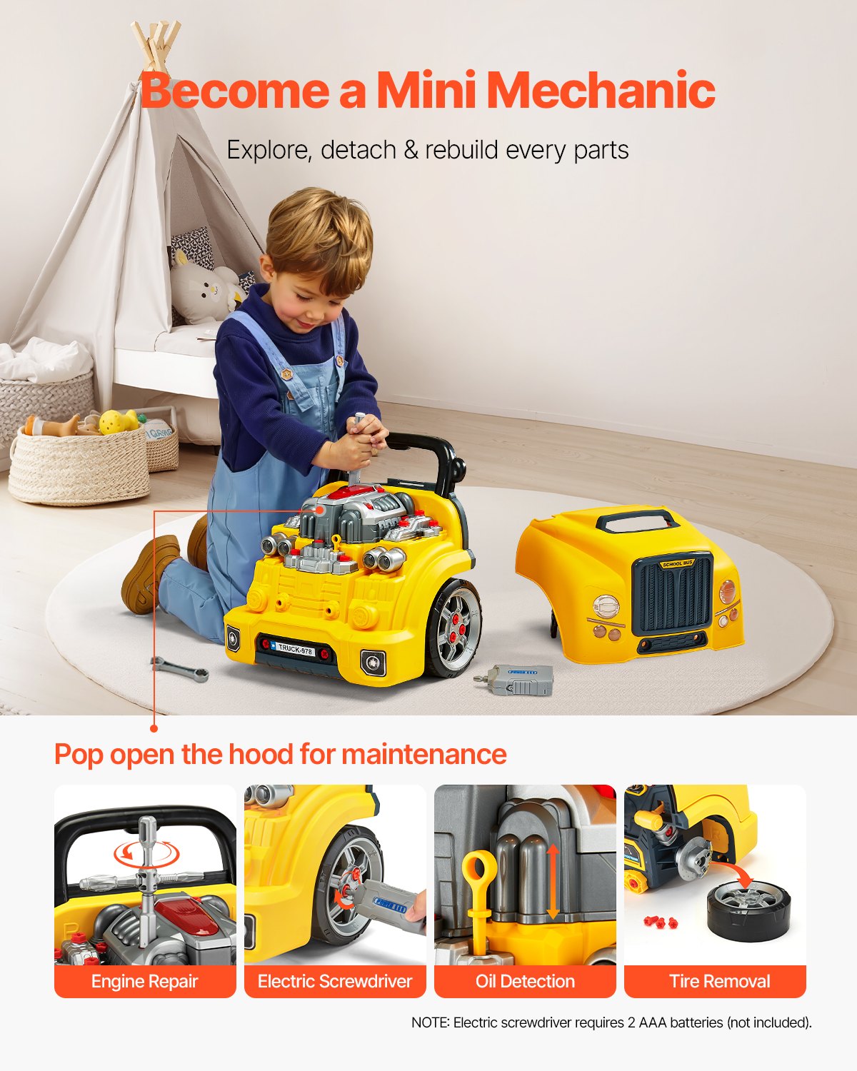 Kids Mechanic Engine Repair Toy Set