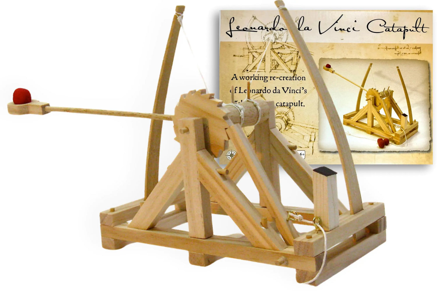 Leonardo Da Vinci Wooden Trebuchet Catapult Kit — Real Wood · 15-Foot Launch · STEM Physics Engineering Build · Science Fair Project · Ages 9–14 n a