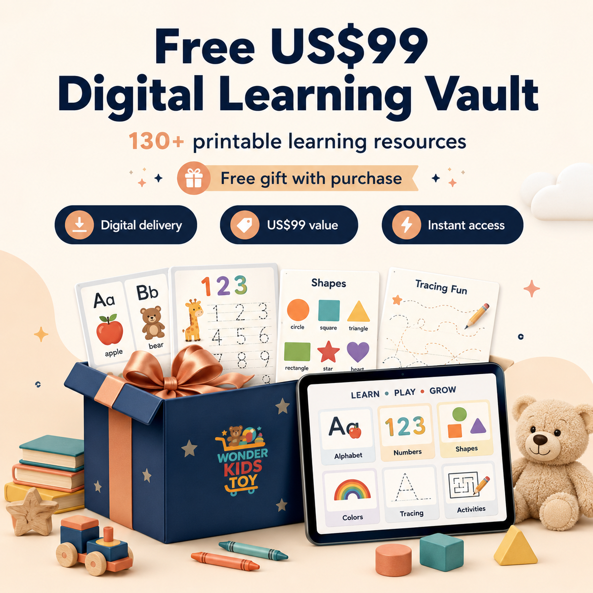 Free US$99 Digital Learning Vault with 130+ printable learning resources