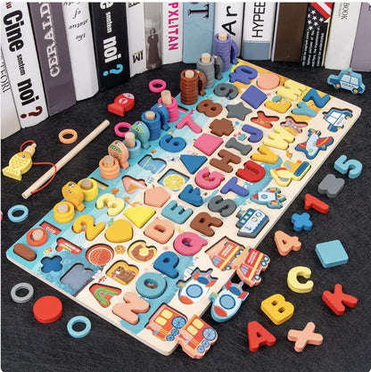 Grow & Glow: Baby Wooden Montessori Educational Toy - 7-in-1 Learning Adventure! 🌳🧠