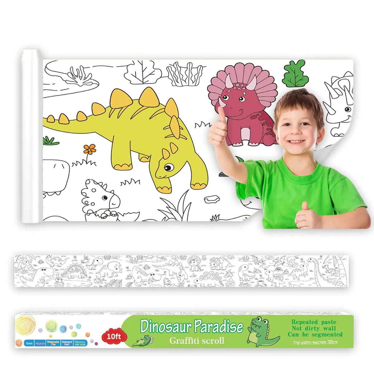 🦖🎨 Turn Any Wall Into a Mess-Free Creative Playground (Huge 120” Roll!)
