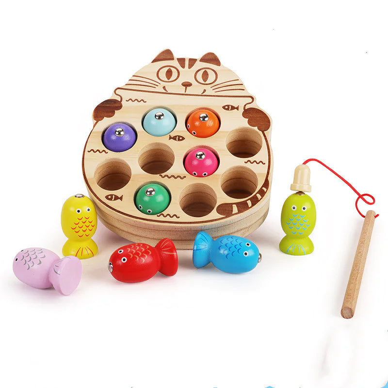 Cast & Catch: Wooden Magnetic Fishing Toy for Early Education! 🎣🌳