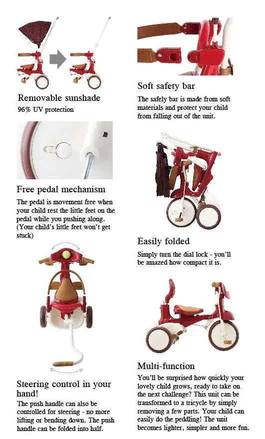 Smart Living, Joyful Riding: SS Tricycle with UV Canopy! 🚲☀️