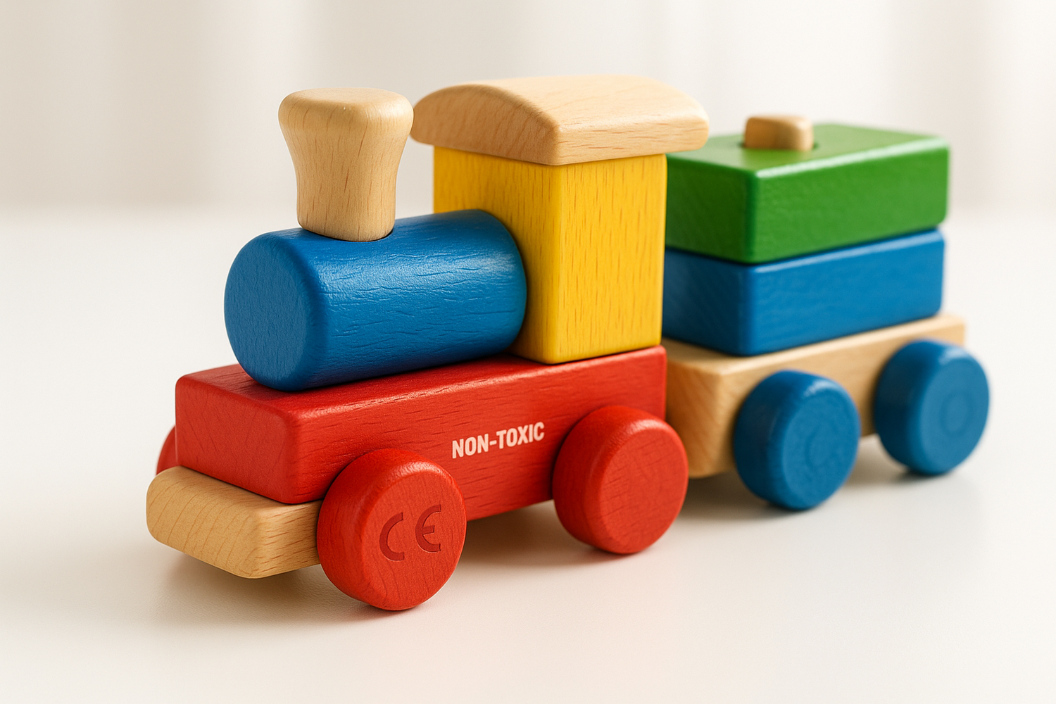 make a realistic image for a toy made from Safe and Non-Toxic Materials