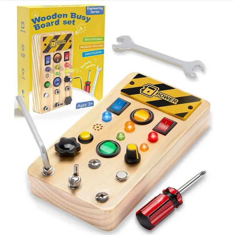 Illuminate Learning: Children's Early Education Wooden LED Lamp Socket! 💡🌳