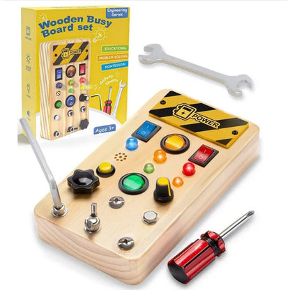 Illuminate Learning: Children's Early Education Wooden LED Lamp Socket! 💡🌳