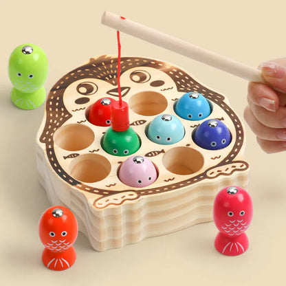 Cast & Catch: Wooden Magnetic Fishing Toy for Early Education! 🎣🌳