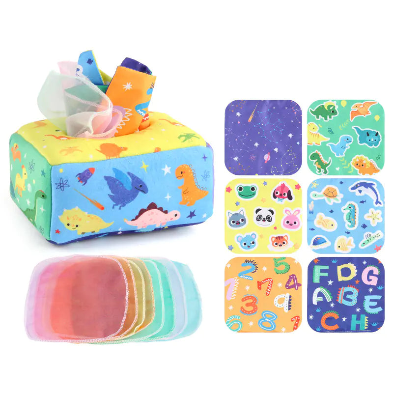 Sensory & Soft: Baby Educational Cloth Book and Tissue Box Toy! 👶🎁