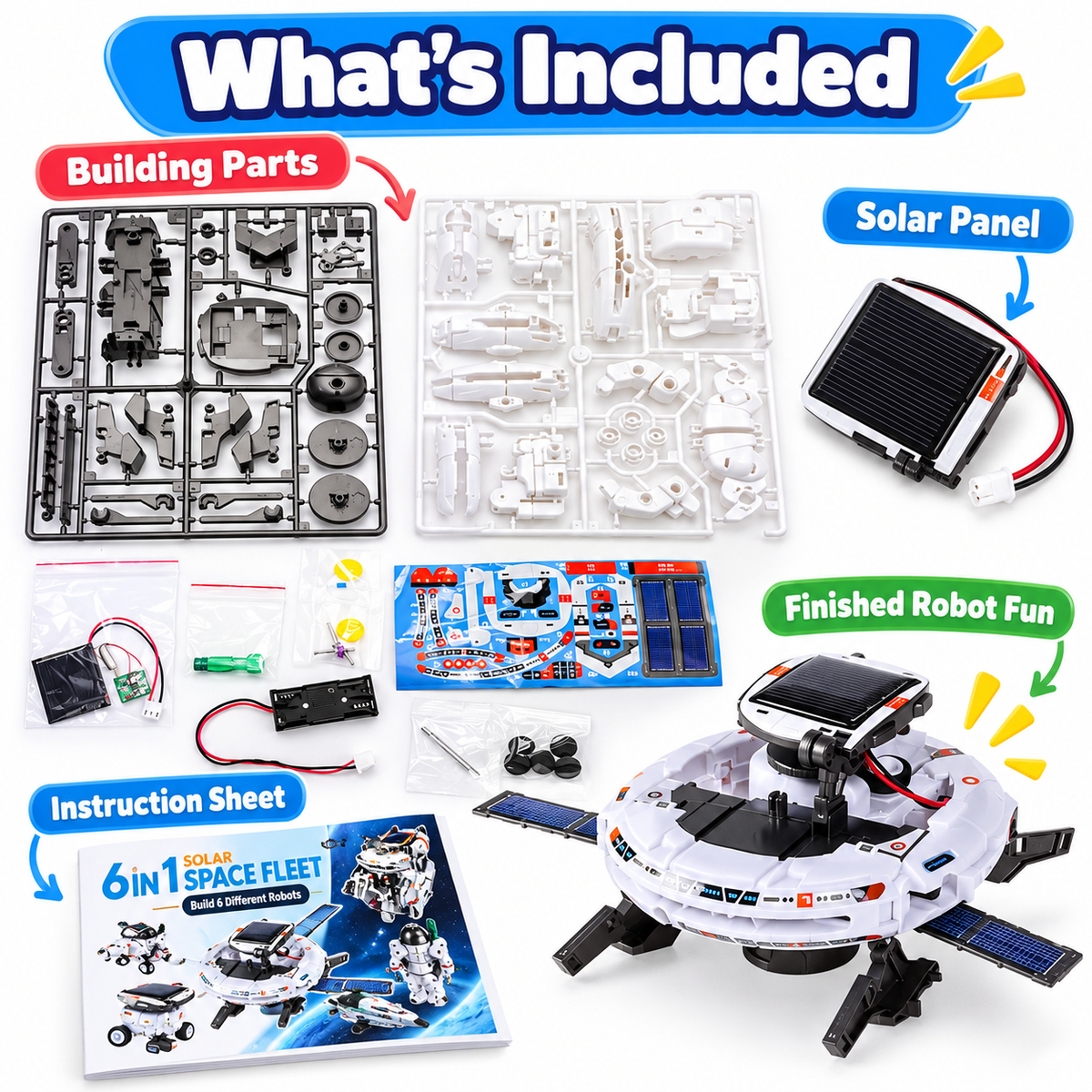 Solar-powered STEM robot building kit for kids – product gallery image 4