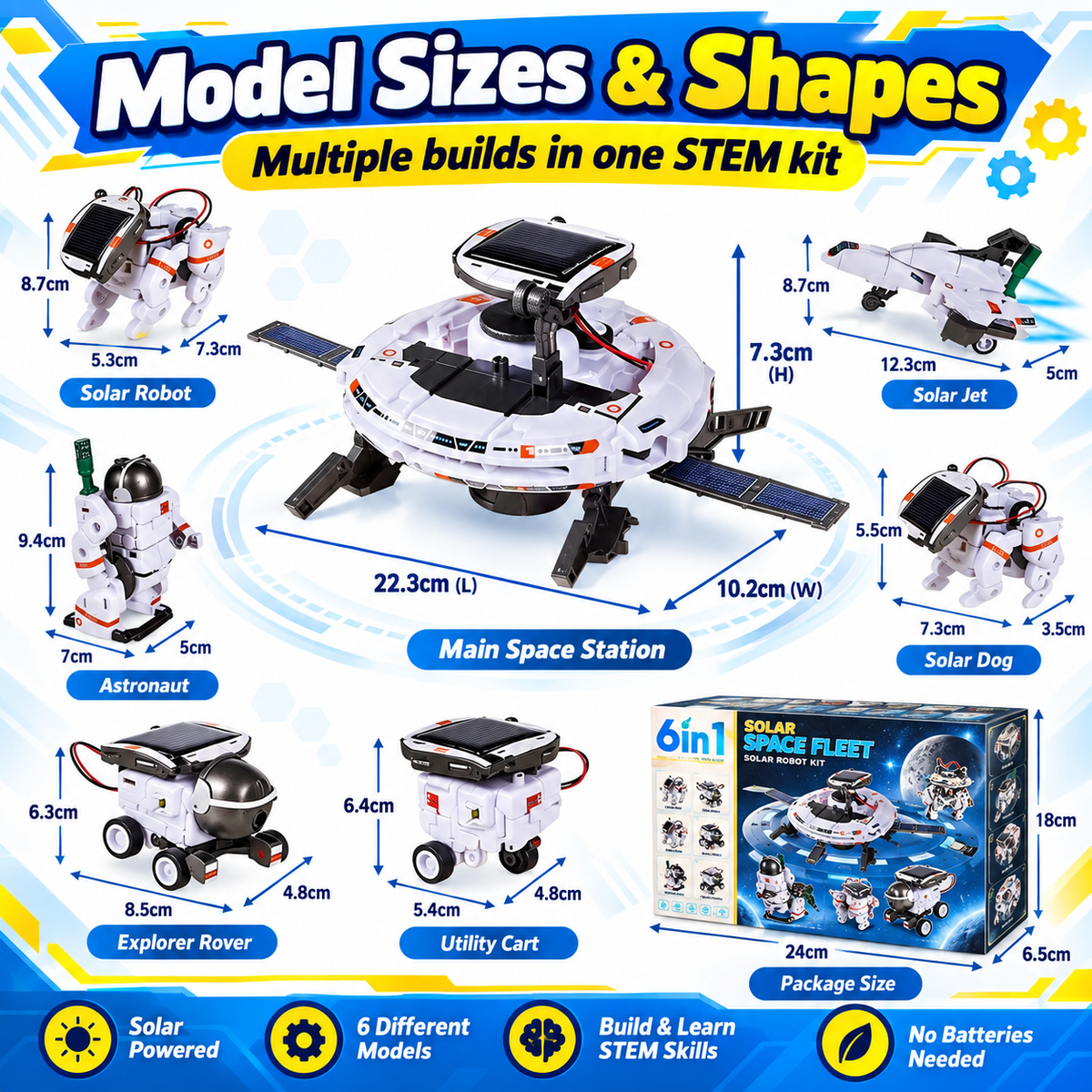 Solar-powered STEM robot building kit for kids – product gallery image 5