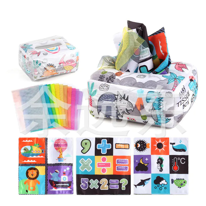 Sensory & Soft: Baby Educational Cloth Book and Tissue Box Toy! 👶🎁