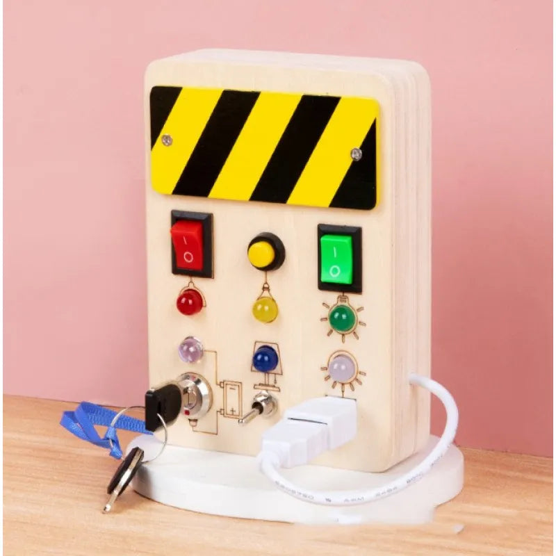 Illuminate Learning: Children's Early Education Wooden LED Lamp Socket! 💡🌳