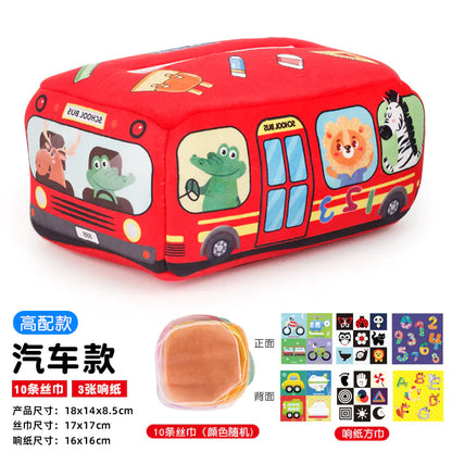 Sensory & Soft: Baby Educational Cloth Book and Tissue Box Toy! 👶🎁