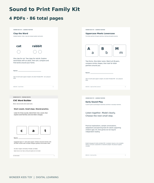 Sound to Print Family Kit: actual included PDF covers