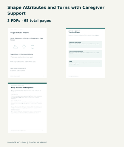 Shape Attributes and Turns with Caregiver Support: actual included PDF covers