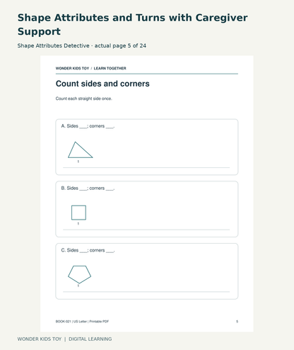 Shape Attributes and Turns with Caregiver Support: Shape Attributes Detective actual included page 5