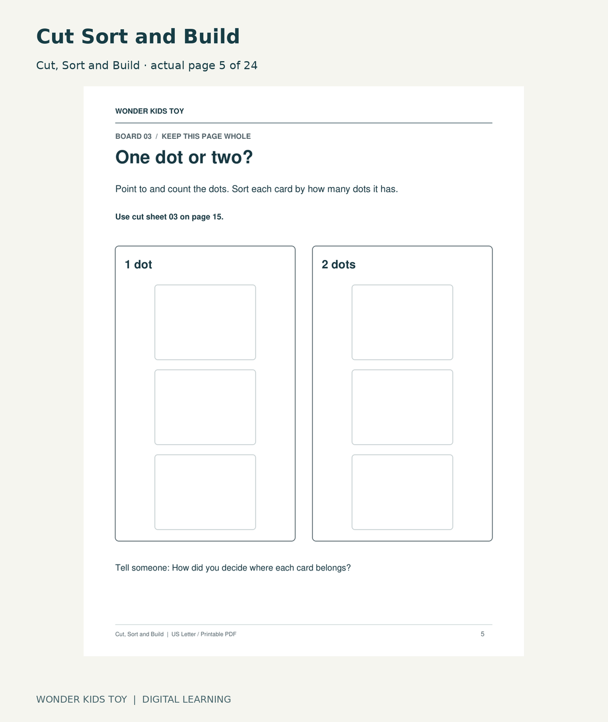 Cut Sort and Build: Cut, Sort and Build actual included page 5