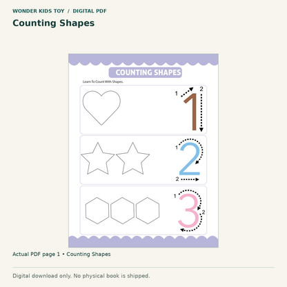 Counting Shapes: actual page 1 from Counting Shapes. Digital only; no physical book.