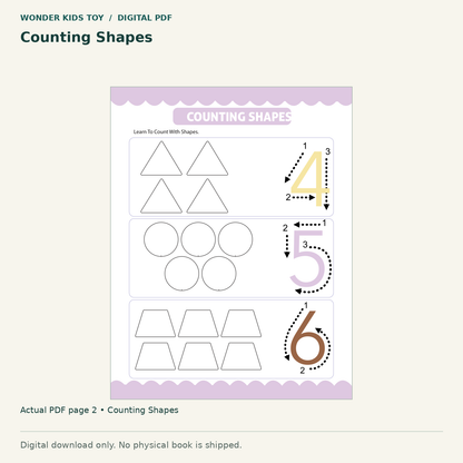 Counting Shapes: actual page 2 from Counting Shapes. Digital only; no physical book.