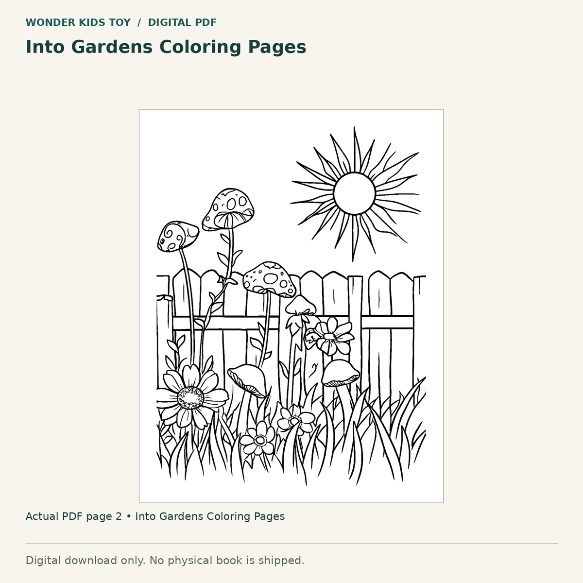 Into Gardens Coloring Pages: actual page 2 from Into Gardens Coloring Pages. Digital only; no physical book.