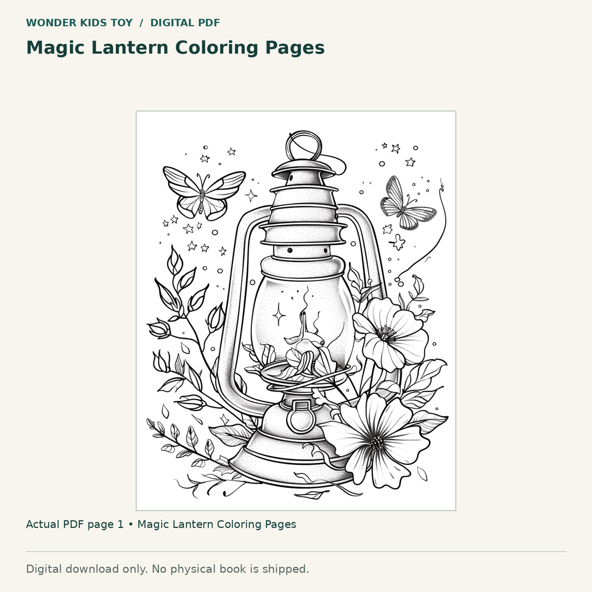 Magic Lantern Coloring Pages: actual page 1 from Magic Lantern Coloring Pages. Digital only; no physical book.