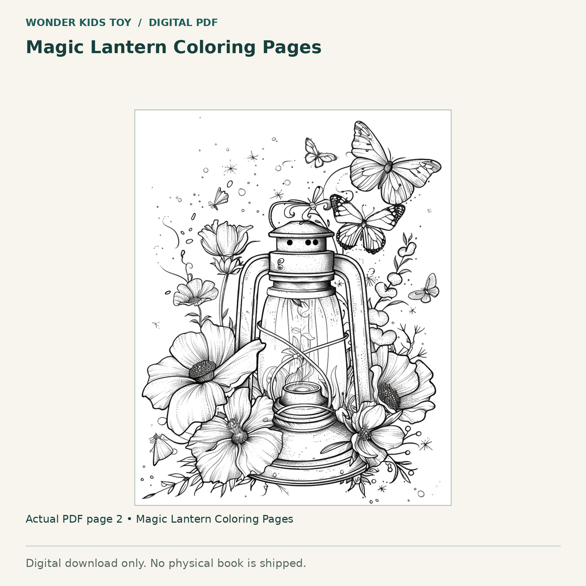 Magic Lantern Coloring Pages: actual page 2 from Magic Lantern Coloring Pages. Digital only; no physical book.