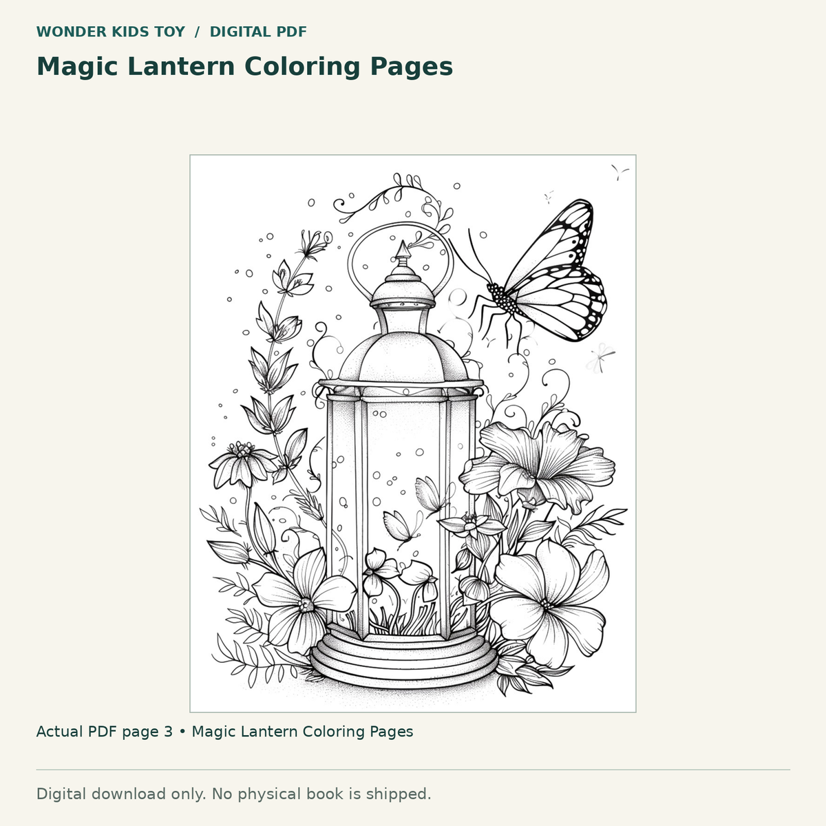 Magic Lantern Coloring Pages: actual page 3 from Magic Lantern Coloring Pages. Digital only; no physical book.
