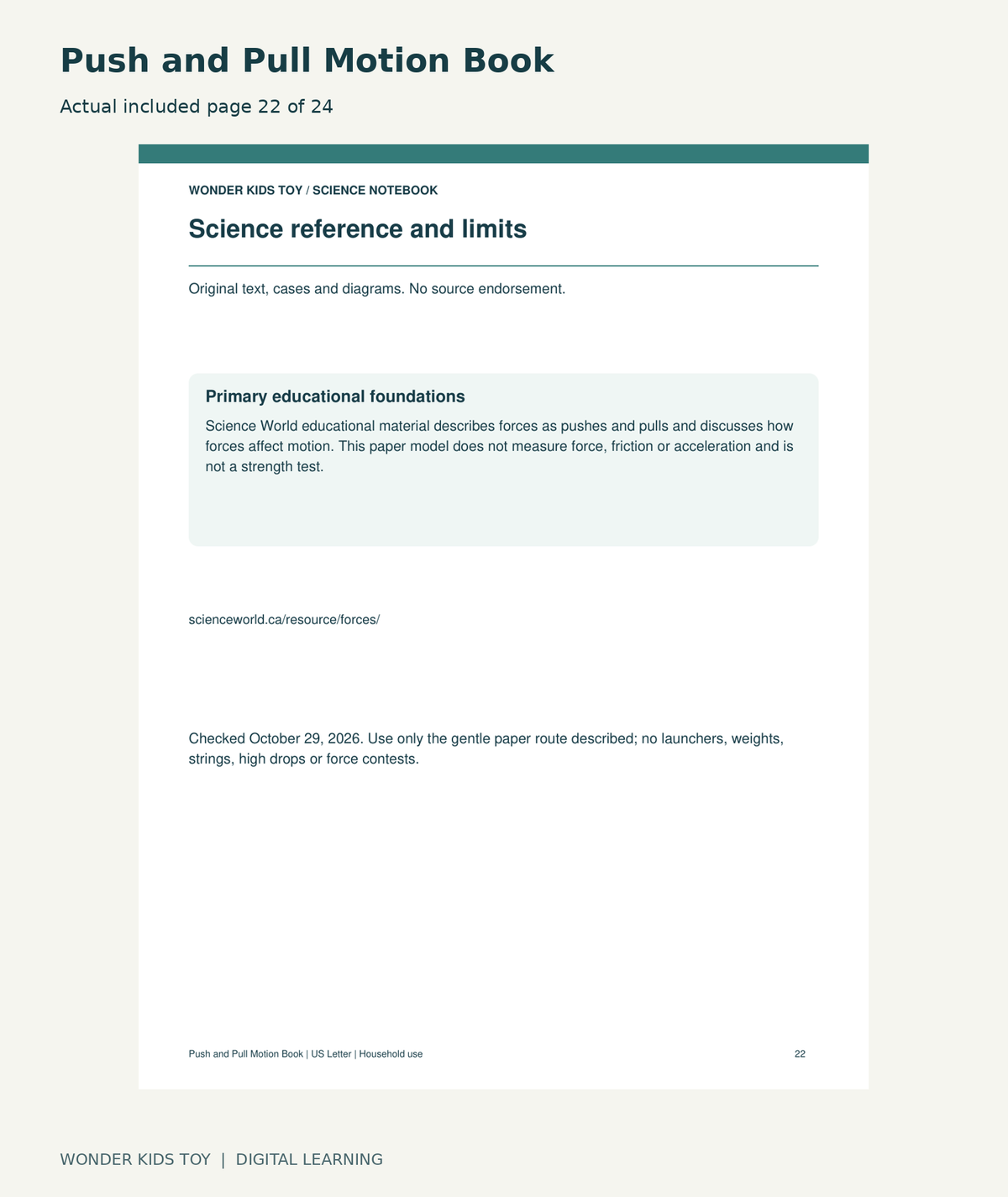 Push and Pull Motion Book: actual included PDF page 22 of 24