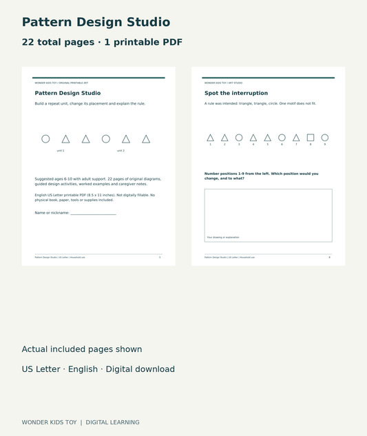 Pattern Design Studio: actual included PDF cover and page 6, 22 total pages