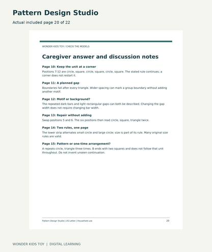 Pattern Design Studio: actual included PDF page 20 of 22
