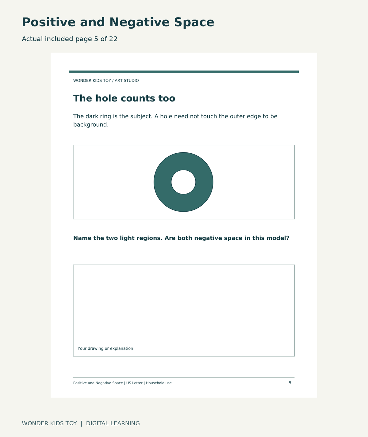 Positive and Negative Space: actual included PDF page 5 of 22
